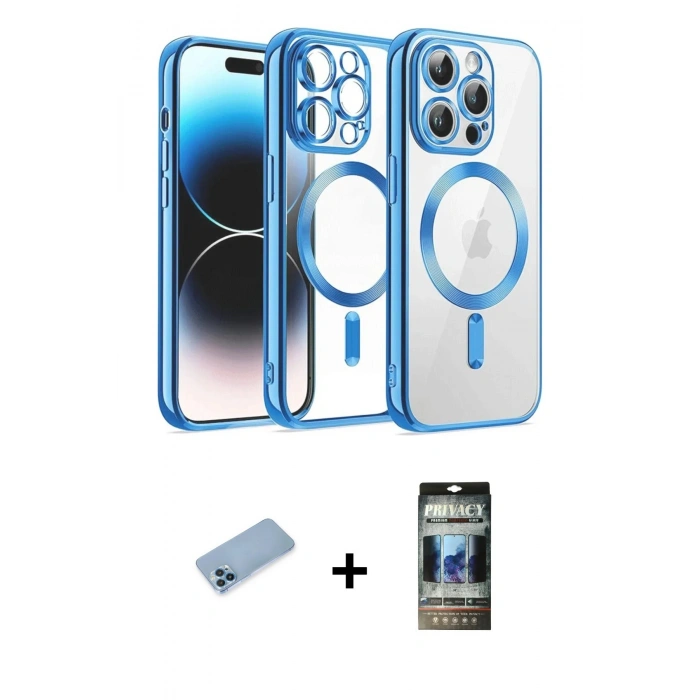 MARSİLYAN™- iPhone 12 Pro Kılıf Nova Işık Özel Seri - Siyah 34D Hayalet Izgaralı Cam + Shine Kamera Lens Koruma Cam - MI