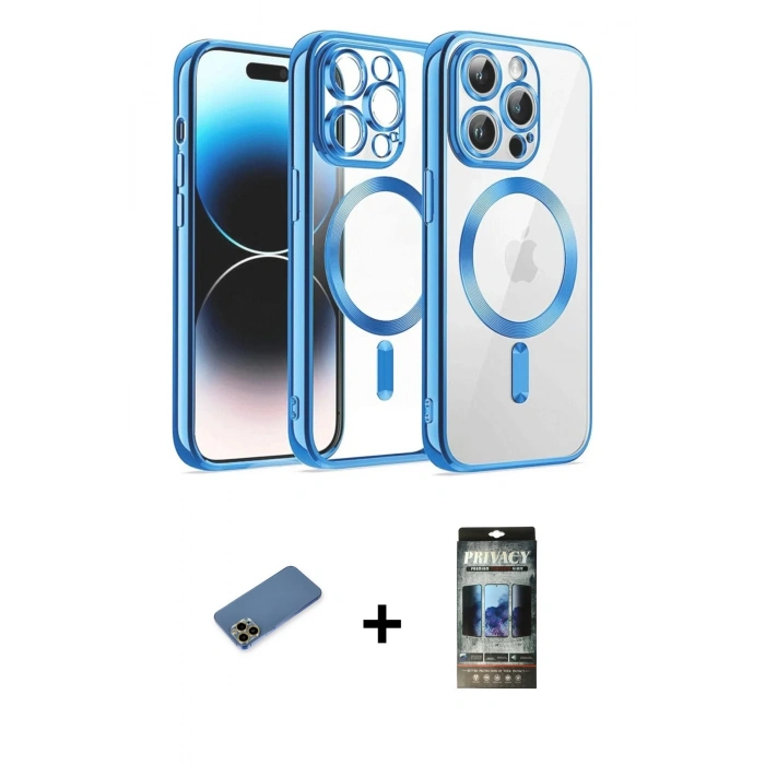 MARSİLYAN™- iPhone 12 Pro Kılıf Nova Işık Özel Seri - Siyah 34D Hayalet Izgaralı Cam + Shine Kamera Lens Koruma Cam - GD