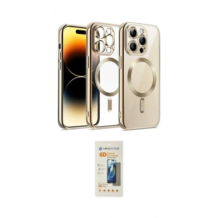 MARSİLYAN™- iPhone 12 Pro Kılıf Nova Işık Özel Seri - Siyah 6D Mat Seramik Hayalet Nano Ekran Koruyucu