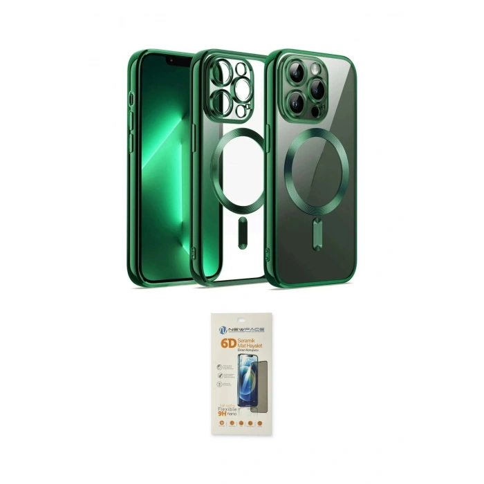 MARSİLYAN™- iPhone 12 Pro Kılıf Nova Işık Özel Seri - Siyah 6D Mat Seramik Hayalet Nano Ekran Koruyucu