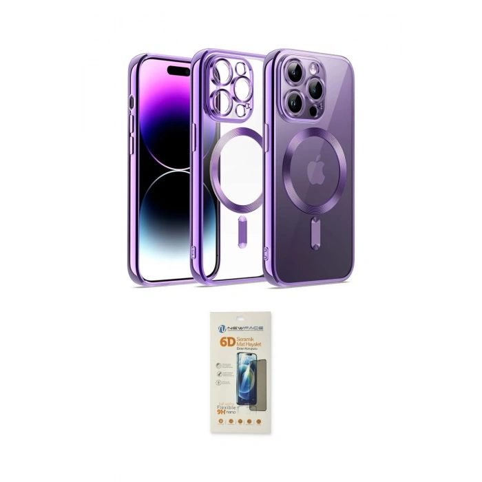 MARSİLYAN™- iPhone 12 Pro Kılıf Nova Işık Özel Seri - Siyah 6D Mat Seramik Hayalet Nano Ekran Koruyucu