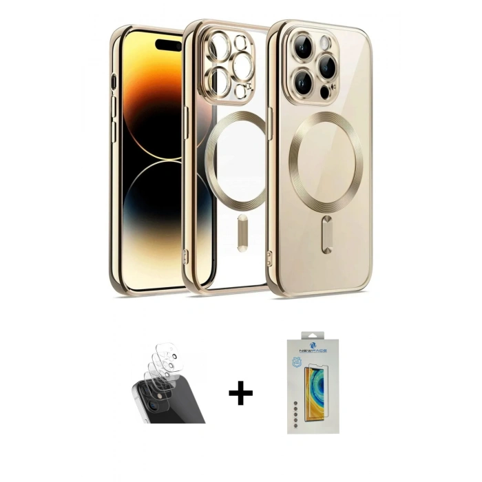 MARSİLYAN™- iPhone 12 Pro Kılıf Nova Işık Özel Seri - Siyah Polymer Nano Ekran Koruyucu + Kamera Lens Koruma Cam - SF