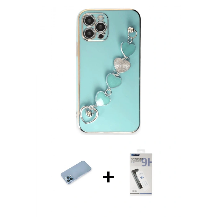 MARSİLYAN™- iPhone 12 Pro Kılıf Nova Işık Prime - Şeffaf Uv Polymer Nano Ekran Koruyucu + Shine Kamera Lens Koruma Cam - MI