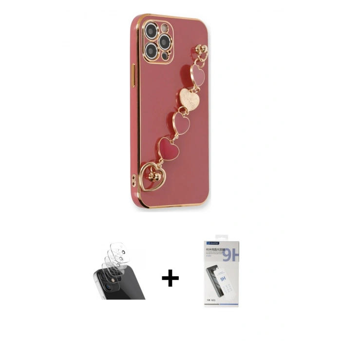 MARSİLYAN™- iPhone 12 Pro Kılıf Nova Işık Prime - Şeffaf Uv Polymer Nano Ekran Koruyucu + Şeffaf Kamera Lens Koruma Cam