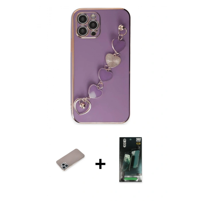 MARSİLYAN™- iPhone 12 Pro Kılıf Nova Işık Prime - Siyah 360 Mat Full Body Arka Koruyucu + Shine Kamera Lens Koruma Cam - SABE