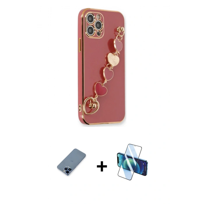 MARSİLYAN™- iPhone 12 Pro Kılıf Nova Işık Prime - Siyah 3D Antistatik Cam Ekran Koruyucu + Metal Kamera Lens Koruma Cam - MI