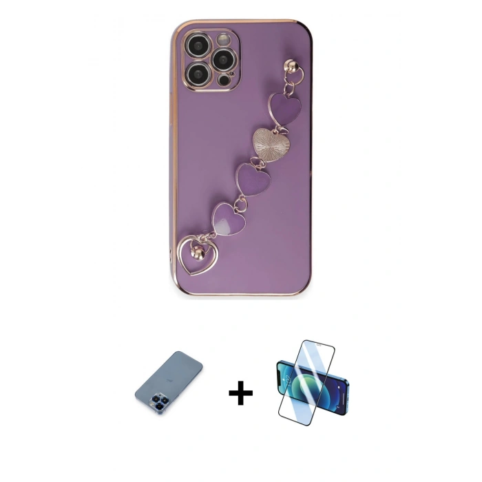 MARSİLYAN™- iPhone 12 Pro Kılıf Nova Işık Prime - Siyah 3D Antistatik Cam Ekran Koruyucu + Metal Kamera Lens Koruma Cam - MI