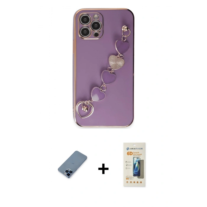 MARSİLYAN™- iPhone 12 Pro Kılıf Nova Işık Prime - Siyah 6D Mat Seramik Hayalet Nano Ekran Koruyucu + Metal Kamera Lens Koruma Cam - MI