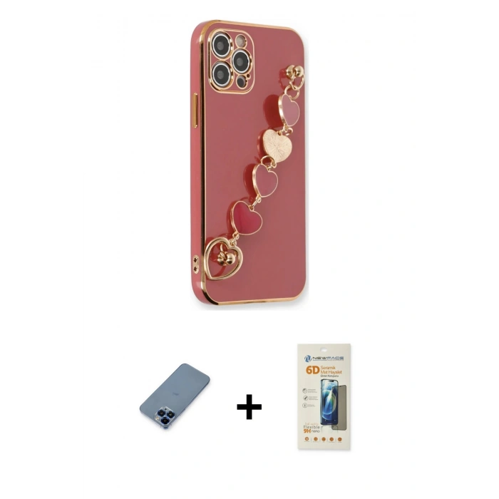 MARSİLYAN™- iPhone 12 Pro Kılıf Nova Işık Prime - Siyah 6D Mat Seramik Hayalet Nano Ekran Koruyucu + Metal Kamera Lens Koruma Cam - MI