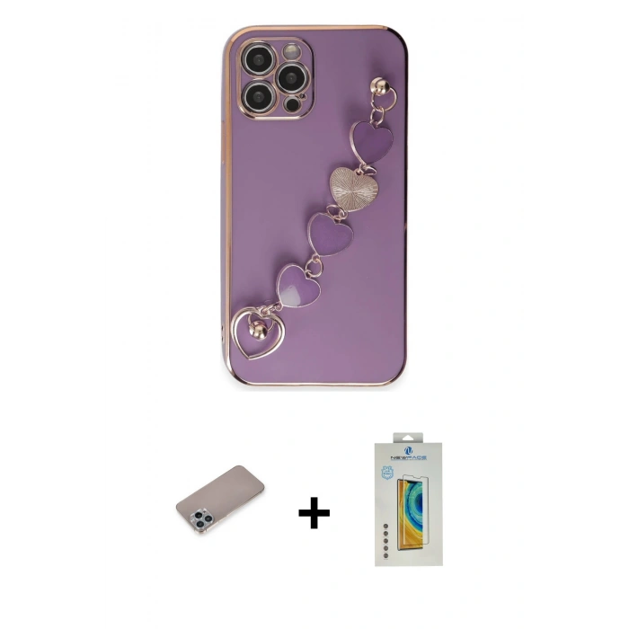 MARSİLYAN™- iPhone 12 Pro Kılıf Nova Işık Prime - Siyah Polymer Nano Ekran Koruyucu + Shine Kamera Lens Koruma Cam - SABE