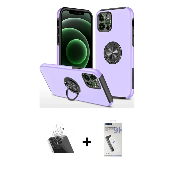 MARSİLYAN™- iPhone 12 Pro Kılıf Odak Form Prime - Şeffaf Uv Polymer Nano Ekran Koruyucu + Kamera Lens Koruma Cam - SF
