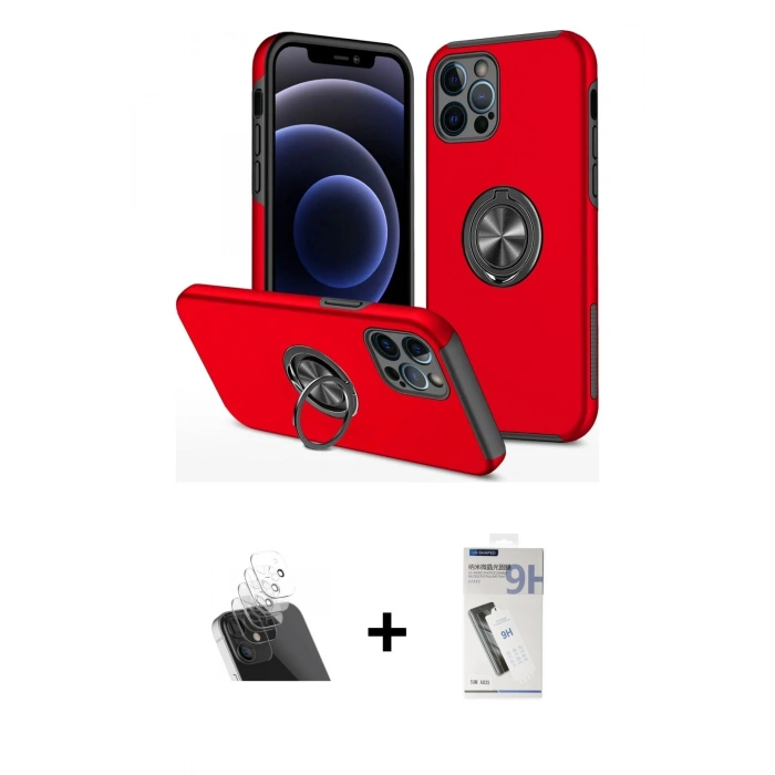 MARSİLYAN™- iPhone 12 Pro Kılıf Odak Form Prime - Şeffaf Uv Polymer Nano Ekran Koruyucu + Kamera Lens Koruma Cam - SF