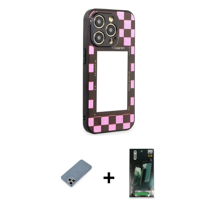 MARSİLYAN™- iPhone 12 Pro Kılıf Odak Klasik Serisi - Şeffaf 360 Full Body Arka Koruyucu + Metal Kamera Lens Koruma Cam - GS