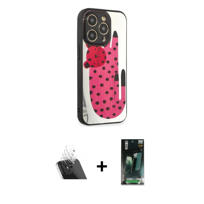 MARSİLYAN™- iPhone 12 Pro Kılıf Odak Klasik Serisi - Şeffaf 360 Full Body Arka Koruyucu + Şeffaf Kamera Lens Koruma Cam