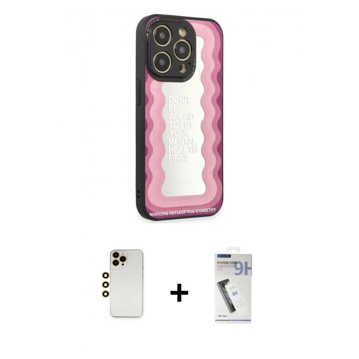 MARSİLYAN™- iPhone 12 Pro Kılıf Odak Klasik Serisi - Şeffaf Uv Polymer Nano Ekran Koruyucu + Shine Kamera Lens - GD