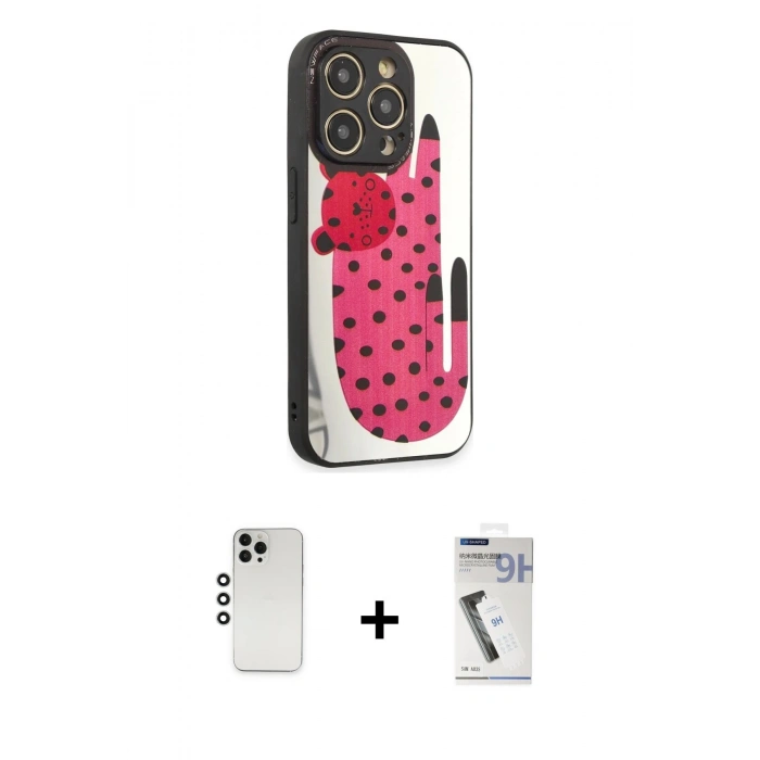 MARSİLYAN™- iPhone 12 Pro Kılıf Odak Klasik Serisi - Şeffaf Uv Polymer Nano Ekran Koruyucu + Shine Kamera Lens - GS