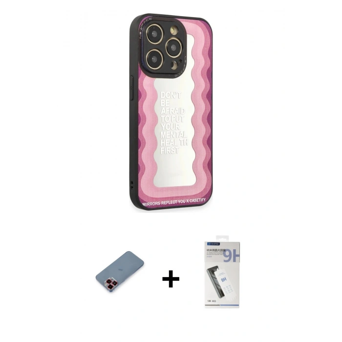 MARSİLYAN™- iPhone 12 Pro Kılıf Odak Klasik Serisi - Şeffaf Uv Polymer Nano Ekran Koruyucu + Metal Kamera Lens Koruma Cam - KI
