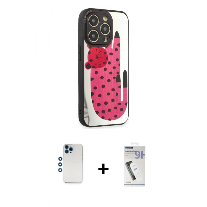 MARSİLYAN™- iPhone 12 Pro Kılıf Odak Klasik Serisi - Şeffaf Uv Polymer Nano Ekran Koruyucu + Shine Kamera Lens - MI