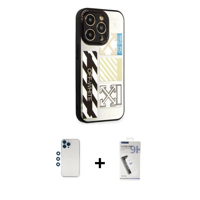 MARSİLYAN™- iPhone 12 Pro Kılıf Odak Klasik Serisi - Şeffaf Uv Polymer Nano Ekran Koruyucu + Shine Kamera Lens - MI