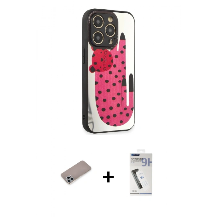 MARSİLYAN™- iPhone 12 Pro Kılıf Odak Klasik Serisi - Şeffaf Uv Polymer Nano Ekran Koruyucu + Sierra Blue Shine Kamera Lens Koruma Cam