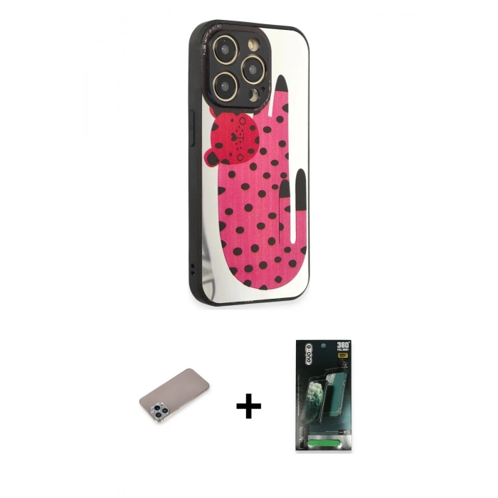 MARSİLYAN™- iPhone 12 Pro Kılıf Odak Klasik Serisi - Siyah 360 Mat Full Body Arka Koruyucu + Shine Kamera Lens Koruma Cam - SABE