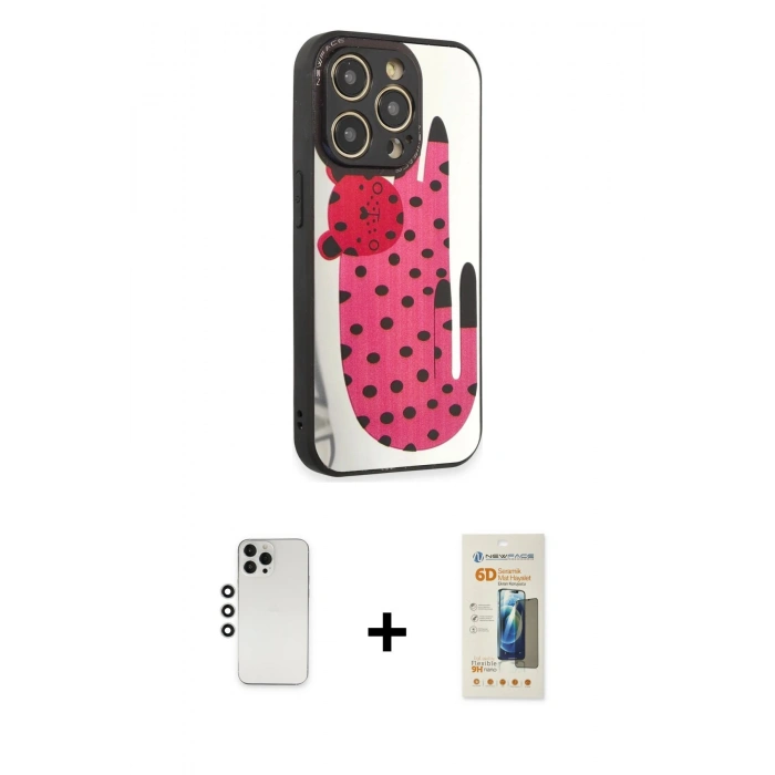 MARSİLYAN™- iPhone 12 Pro Kılıf Odak Klasik Serisi - Siyah 6D Mat Seramik Hayalet Nano Ekran Koruyucu + Shine Kamera Lens - GS
