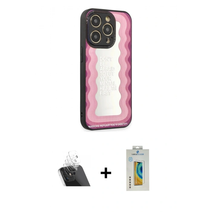 MARSİLYAN™- iPhone 12 Pro Kılıf Odak Klasik Serisi - Siyah Polymer Nano Ekran Koruyucu + Kamera Lens Koruma Cam - SF
