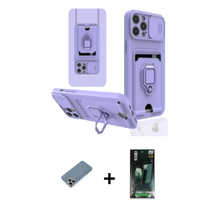 MARSİLYAN™- iPhone 12 Pro Kılıf Vadi Form Prime - Şeffaf 360 Full Body Arka Koruyucu + Metal Kamera Lens Koruma Cam - MR