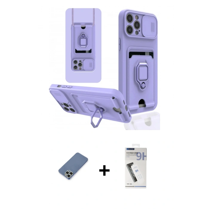 MARSİLYAN™- iPhone 12 Pro Kılıf Vadi Form Prime - Şeffaf Uv Polymer Nano Ekran Koruyucu + Metal Kamera Lens Koruma Cam - AKYL