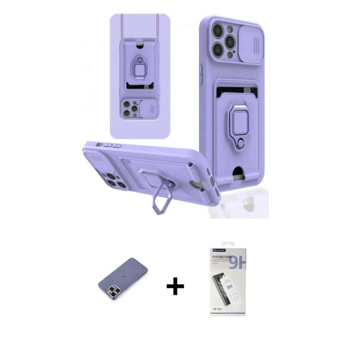 MARSİLYAN™- iPhone 12 Pro Kılıf Vadi Form Prime - Şeffaf Uv Polymer Nano Ekran Koruyucu + Metal Kamera Lens Koruma Cam - GD
