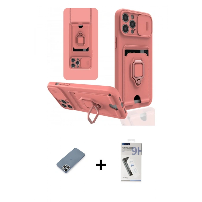 MARSİLYAN™- iPhone 12 Pro Kılıf Vadi Form Prime - Şeffaf Uv Polymer Nano Ekran Koruyucu + Metal Kamera Lens Koruma Cam - GS