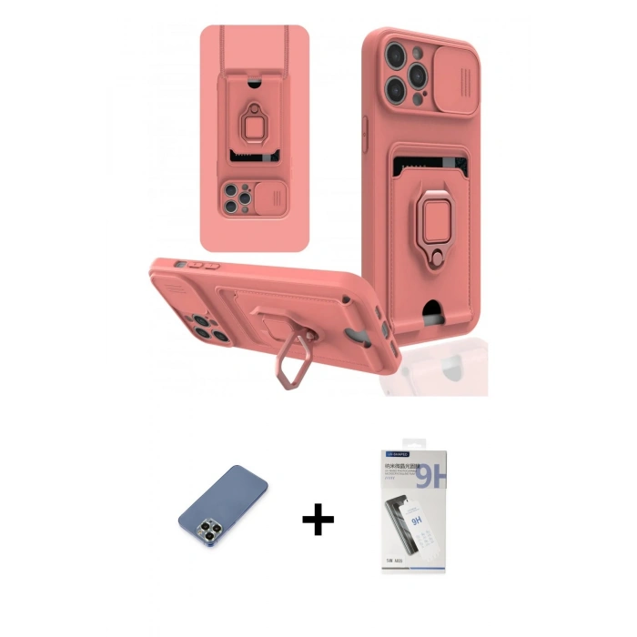 MARSİLYAN™- iPhone 12 Pro Kılıf Vadi Form Prime - Şeffaf Uv Polymer Nano Ekran Koruyucu + Metal Kamera Lens Koruma Cam - AKYL