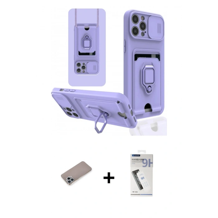 MARSİLYAN™- iPhone 12 Pro Kılıf Vadi Form Prime - Şeffaf Uv Polymer Nano Ekran Koruyucu + Shine Kamera Lens Koruma Cam - SABE