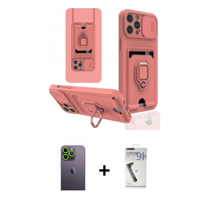 MARSİLYAN™- iPhone 12 Pro Kılıf Vadi Form Prime - Şeffaf Uv Polymer Nano Ekran Koruyucu + Neon Fosforlu Kamera Lens - YL