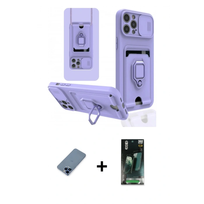 MARSİLYAN™- iPhone 12 Pro Kılıf Vadi Form Prime - Siyah 360 Mat Full Body Arka Koruyucu + Metal Kamera Lens Koruma Cam - MI