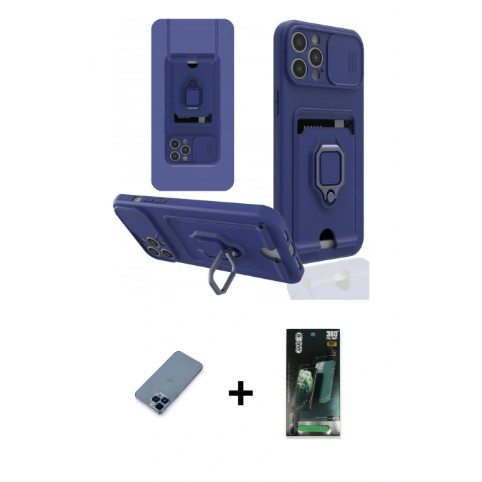 MARSİLYAN™- iPhone 12 Pro Kılıf Vadi Form Prime - Siyah 360 Mat Full Body Arka Koruyucu + Metal Kamera Lens Koruma Cam - MI