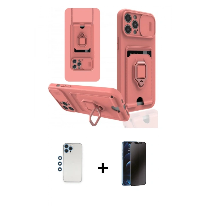 MARSİLYAN™- iPhone 12 Pro Kılıf Vadi Form Prime - Siyah 3D Antistatik Hayalet Cam Ekran Koruyucu + Shine Kamera Lens - MI