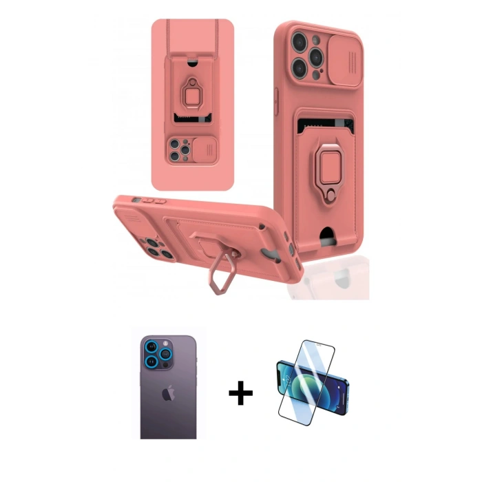 MARSİLYAN™- iPhone 12 Pro Kılıf Vadi Form Prime - Siyah 3D Antistatik Seramik Nano Ekran Koruyucu + Neon Fosforlu Kamera Lens - MI