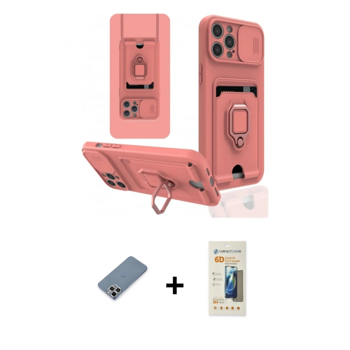 MARSİLYAN™- iPhone 12 Pro Kılıf Vadi Form Prime - Siyah 6D Mat Seramik Hayalet Nano Ekran Koruyucu + Metal Kamera Lens Koruma Cam - GS