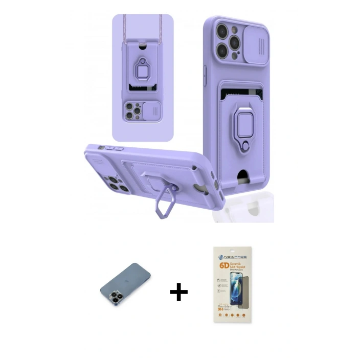 MARSİLYAN™- iPhone 12 Pro Kılıf Vadi Form Prime - Siyah 6D Mat Seramik Hayalet Nano Ekran Koruyucu + Shine Kamera Lens Koruma Cam - SH