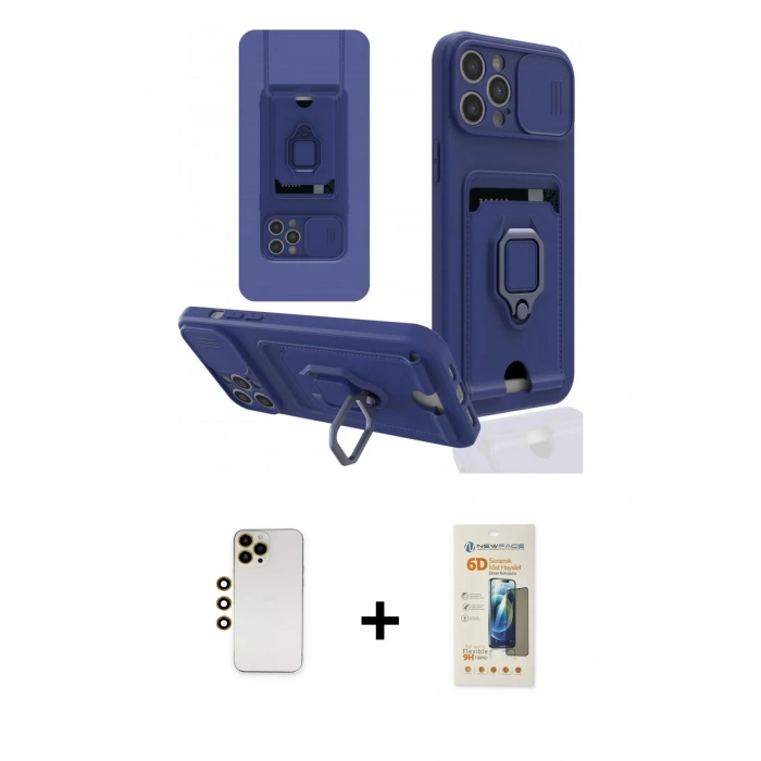 MARSİLYAN™- iPhone 12 Pro Kılıf Vadi Form Prime - Siyah 6D Mat Seramik Hayalet Nano Ekran Koruyucu + Shine Kamera Lens - GD