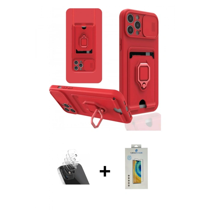 MARSİLYAN™- iPhone 12 Pro Kılıf Vadi Form Prime - Siyah Polymer Nano Ekran Koruyucu + Kamera Lens Koruma Cam - SF