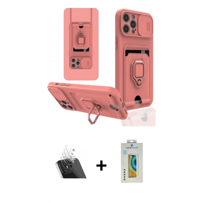MARSİLYAN™- iPhone 12 Pro Kılıf Vadi Form Prime - Siyah Polymer Nano Ekran Koruyucu + Kamera Lens Koruma Cam - SF
