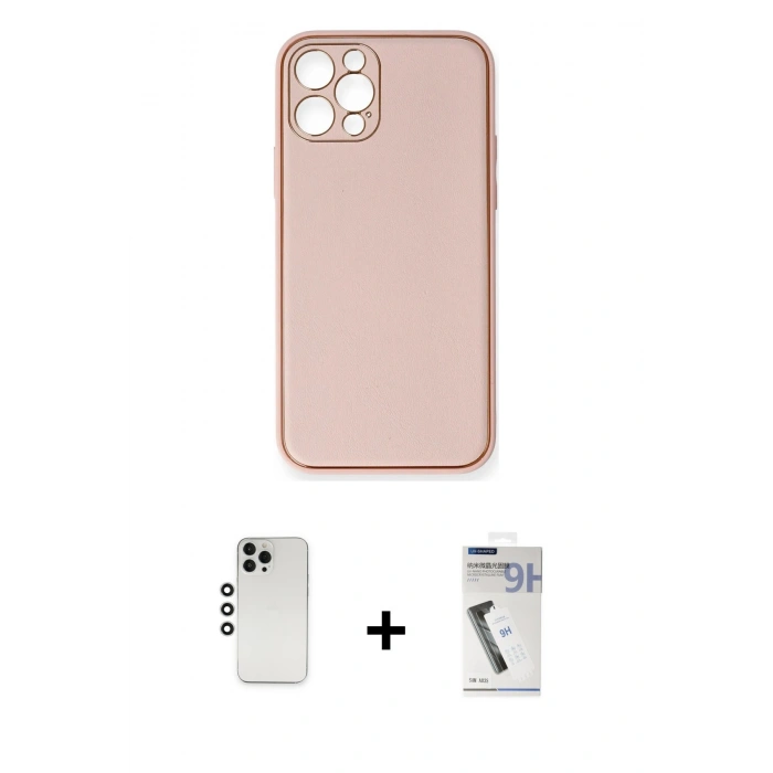 MARSİLYAN™- iPhone 12 Pro Kılıf Yadigar Klasik - Şeffaf Uv Polymer Nano Ekran Koruyucu + Shine Kamera Lens - GS