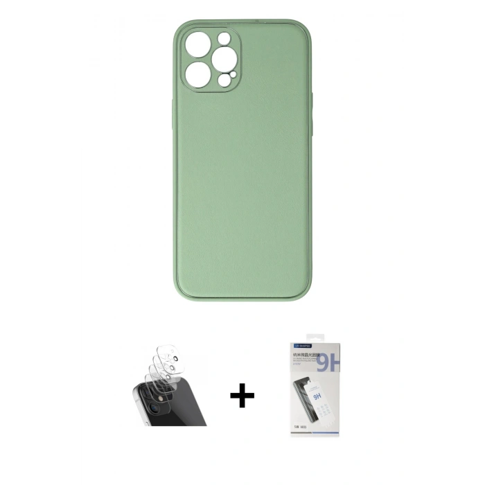 MARSİLYAN™- iPhone 12 Pro Kılıf Yadigar Klasik - Şeffaf Uv Polymer Nano Ekran Koruyucu + Kamera Lens Koruma Cam - SF