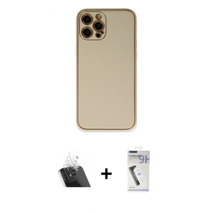 MARSİLYAN™- iPhone 12 Pro Kılıf Yadigar Klasik - Şeffaf Uv Polymer Nano Ekran Koruyucu + Kamera Lens Koruma Cam - SF
