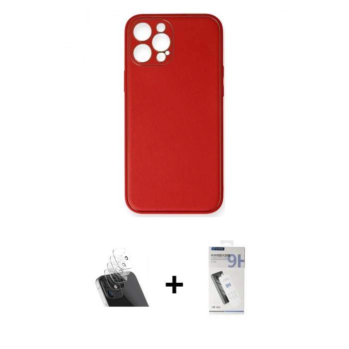 MARSİLYAN™- iPhone 12 Pro Kılıf Yadigar Klasik - Şeffaf Uv Polymer Nano Ekran Koruyucu + Kamera Lens Koruma Cam - SF