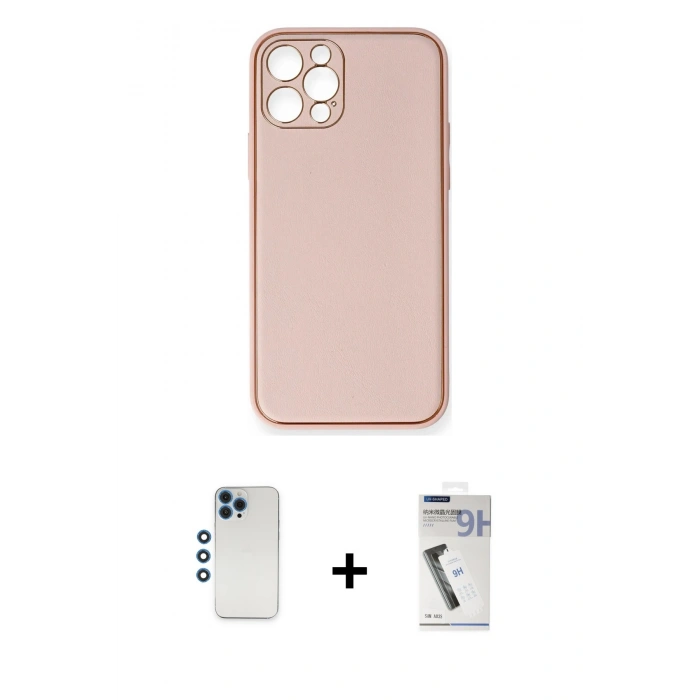 MARSİLYAN™- iPhone 12 Pro Kılıf Yadigar Klasik - Şeffaf Uv Polymer Nano Ekran Koruyucu + Shine Kamera Lens - MI