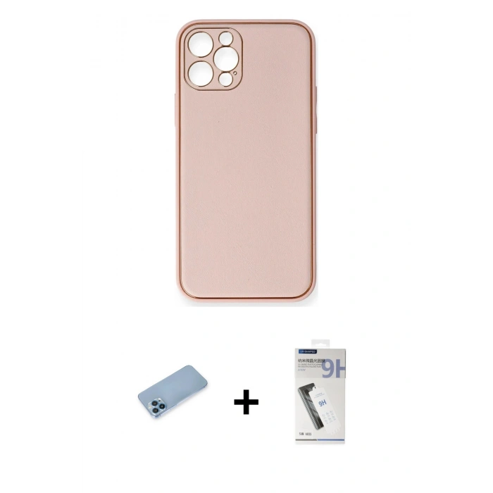 MARSİLYAN™- iPhone 12 Pro Kılıf Yadigar Klasik - Şeffaf Uv Polymer Nano Ekran Koruyucu + Shine Kamera Lens Koruma Cam - MI