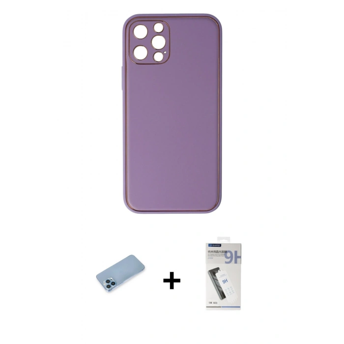 MARSİLYAN™- iPhone 12 Pro Kılıf Yadigar Klasik - Şeffaf Uv Polymer Nano Ekran Koruyucu + Shine Kamera Lens Koruma Cam - MI